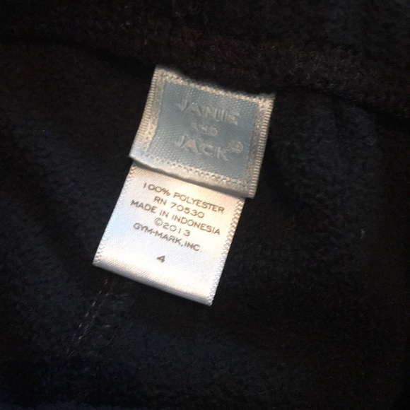 Like new Black Janie and Jack fleece pants - Picture 3 of 3